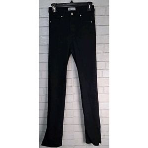 Zara Jeans Women's Size EU 36 US 4 Black Ankle Slit Straight Leg Mid Rise Casual